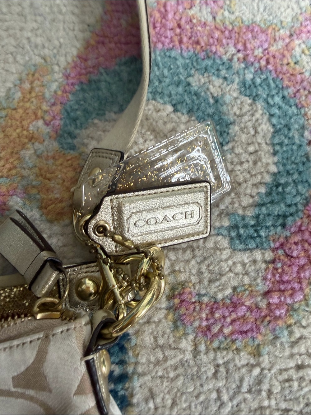Coach Beige Signature Crossbody with Multicolor Floral Accents - Picture 2 of 9